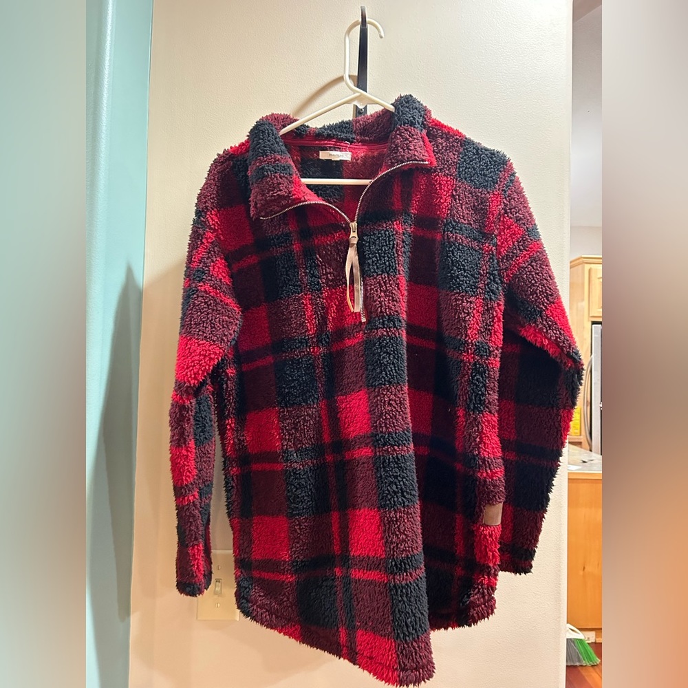 Medium red and black plaid Maurices Sherpa